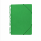 Ingraf 50-pocket A4 file folder with pouch and green plastic spiral