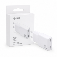 Chargeur Aisens GaN 30 W USB-C blanc | PD3.0