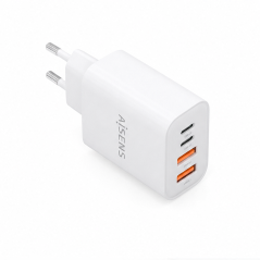 Aisens Chargeur GaN 32 W, 2x USB-C PD3.0, 2x USB-A, blanc