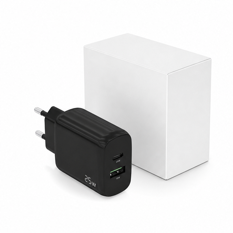 Chargeur Aisens 25 W USB-C et USB-A, noir