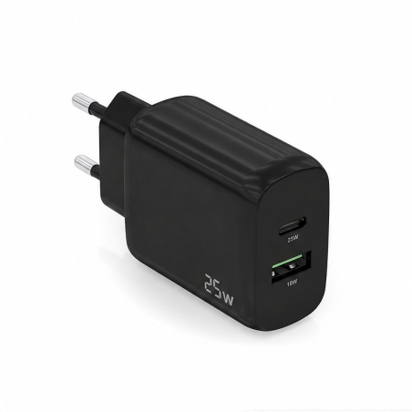 Chargeur Aisens 25 W USB-C et USB-A, noir
