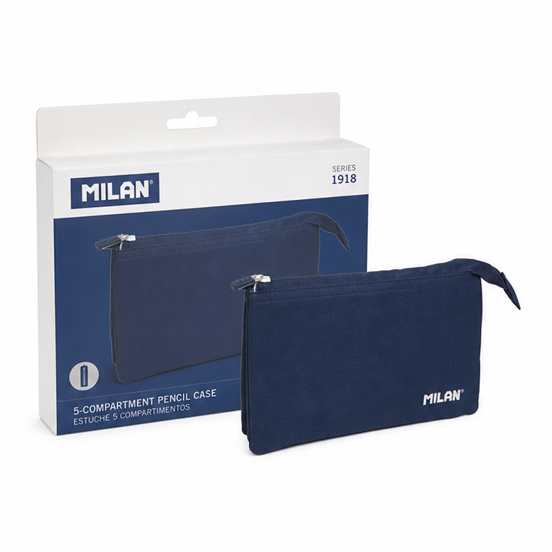 Milan Series 1918 5-compartment pencil case in dark blue