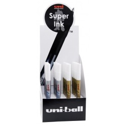 Pack de 16 - Uni-ball PX-203 Présentoir de 16 marqueurs de peinture - Pointe acrylique 1 mm - Permanent sur toutes les surfaces