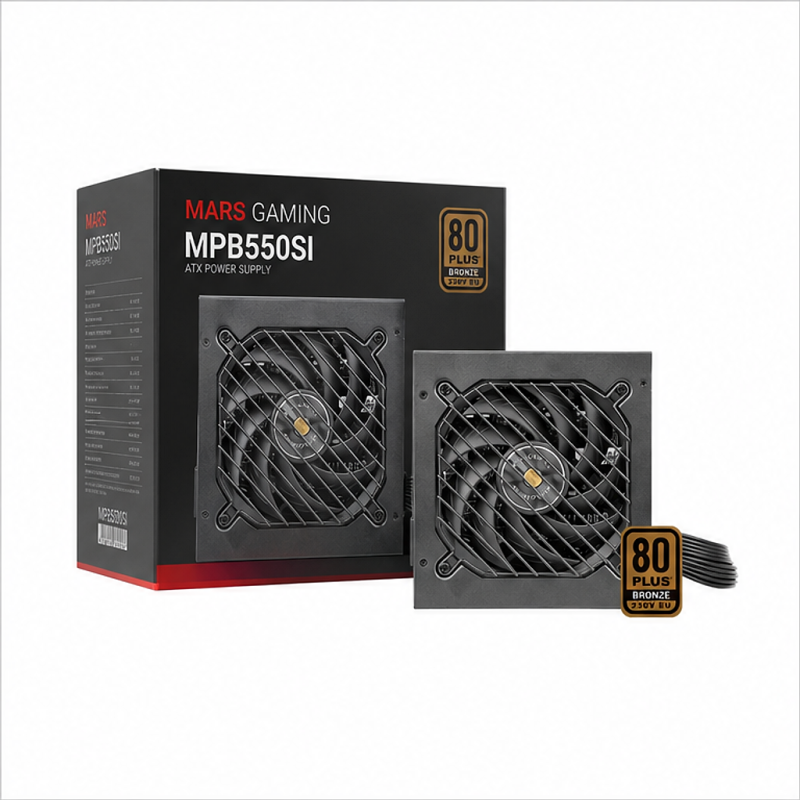 Alimentation ATX Mars Gaming MPB550SI 550W, 80 Plus Bronze, 12 cm