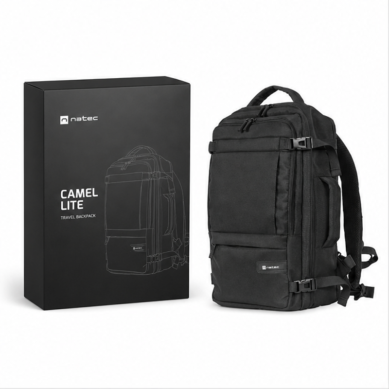 Natec Camel Lite 19 L Black Travel Backpack Natec Camel Lite 19 L Black Travel Backpack