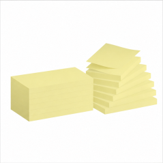 Post-it Z-Notes 76 x 127 mm Light Yellow, 12-Pack