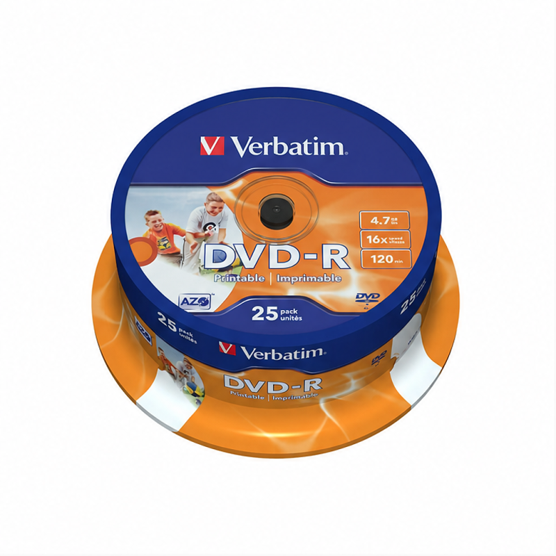 Verbatim Printable DVD-R 16x 4.7GB 25-pack spindle