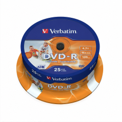 Verbatim Printable DVD-R 16x 4.7GB 25-pack
