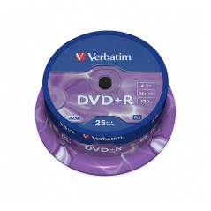Verbatim DVD+R 16x 4,7 Go - Boîtier de 25