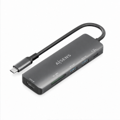Aisens Dock USB-C 6 en 1 Gris 15 cm
