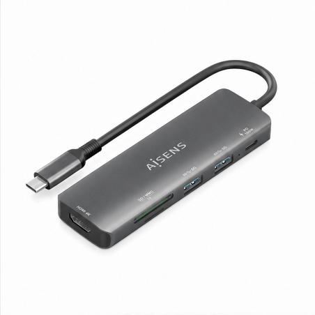 Aisens Dock USB-C 6 en 1 Gris 15 cm