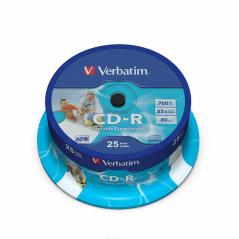 Verbatim 700MB 52x Printable CD-R 25-Pack