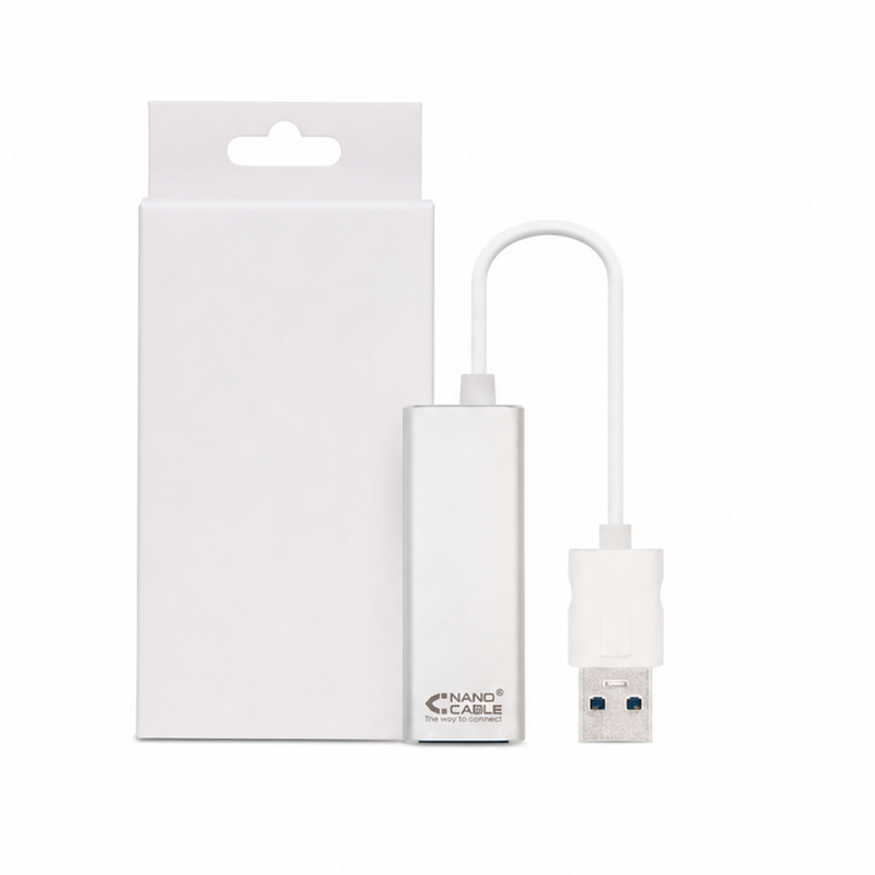 Nanocable Convertisseur USB 3.0 vers Ethernet Gigabit, aluminium, 15 cm
