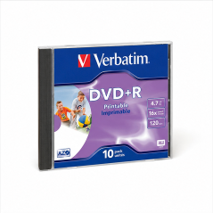 Verbatim DVD+R Wide Inkjet Printable 16x 4,7 Go, lot de 10