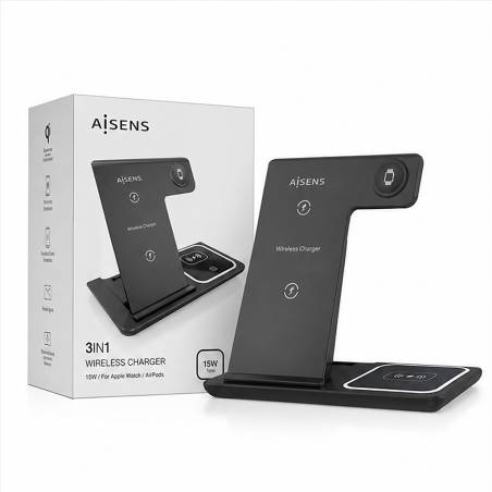 Aisens chargeur sans fil 3 en 1 15 W noir