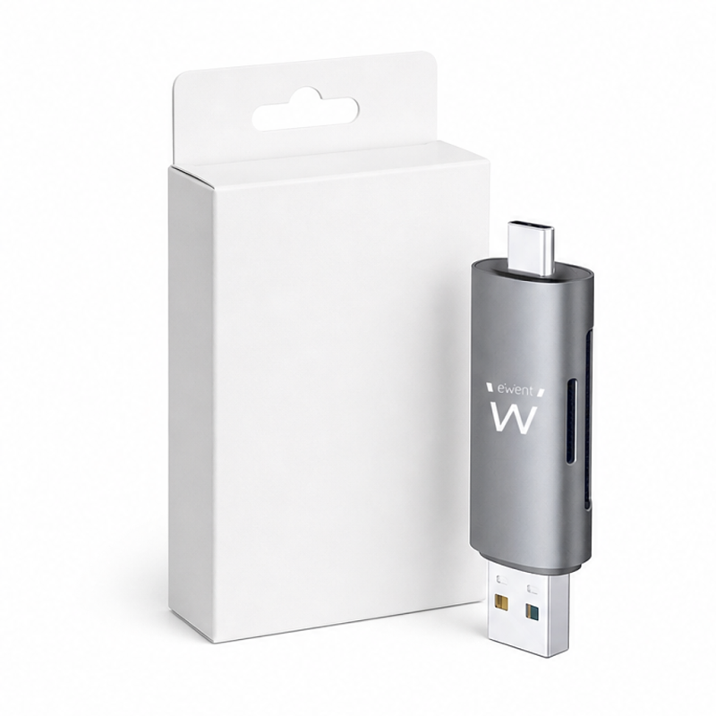 Lecteur de cartes compact Ewent EW1075 USB 3.2 Gen1 avec USB-C et USB-A