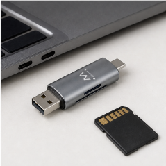 Ewent EW1075 Compact USB-C and USB-A Card Reader