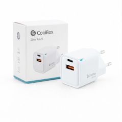 Chargeur mural Coolbox USB 20W GaN | USB-C et USB-A