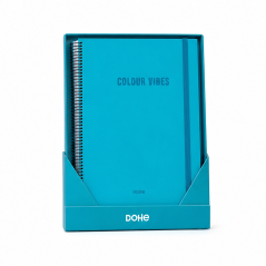 Dohe Colour Vibes A4 spiral notebook cyan 100 sheets
