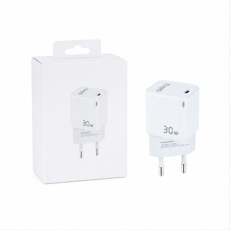 Tooq 30W GaN USB-C PD Wall Charger, White