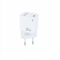 Chargeur mural Tooq GaN USB-C PD 30 W blanc