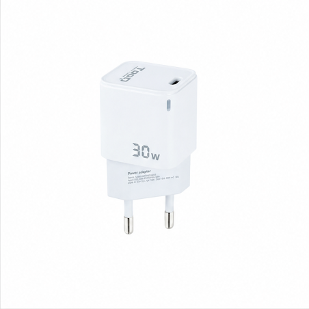 Chargeur mural Tooq GaN USB-C PD 30 W blanc