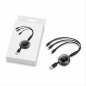 Câble de charge rétractable 3-en-1 Vention USB 2.0, 1,1 m, noir