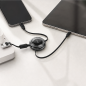Câble de charge rétractable 3-en-1 Vention USB 2.0, 1,1 m, noir