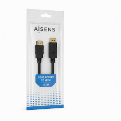 Aisens DisplayPort to HDMI Cable 0.5 m Black