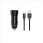 TechOneTech Dual USB Car Charger with USB-C Cable