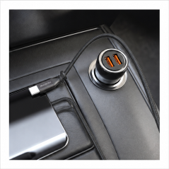 TechOneTech Dual USB Car Charger with Cable