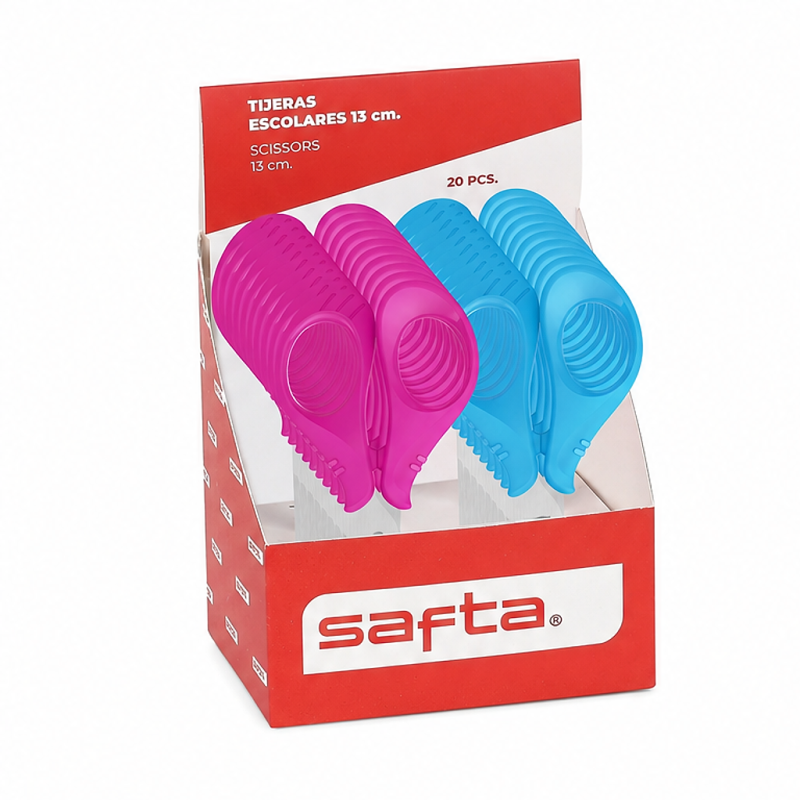 Safta display of 20 school scissors 13 cm