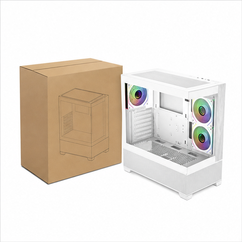 Cooler Master Elite 690 Wood Boîtier moyen tour ATX blanc