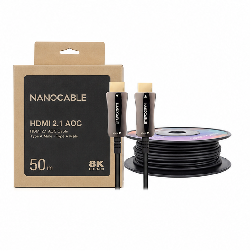 Câble HDMI AOC Nanocable V2.1 8K 60 Hz 4K 120 Hz 48 Gbit/s A/M-A/M noir 50 m