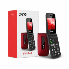 SPC Titan 2 4G à clapet, téléphone senior rouge