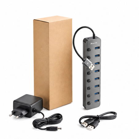 NGS iHub8 hub USB 3.0 8 ports avec interrupteurs