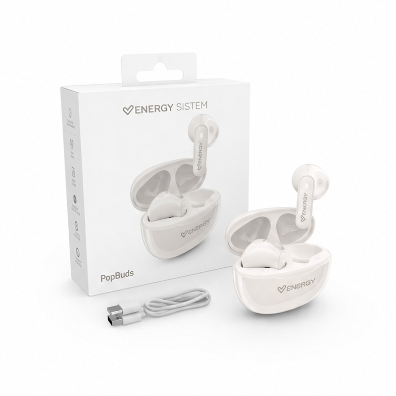Energy Sistem PopBuds écouteurs True Wireless Bluetooth 6.0 blancs