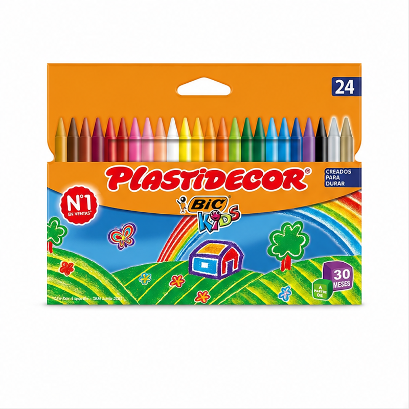 BIC Kids Plastidecor 24-count wax crayons