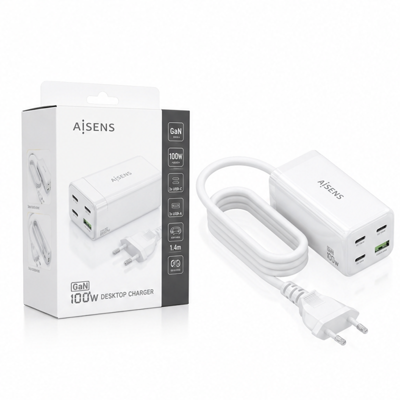 Aisens 100W GaN desktop charger, white