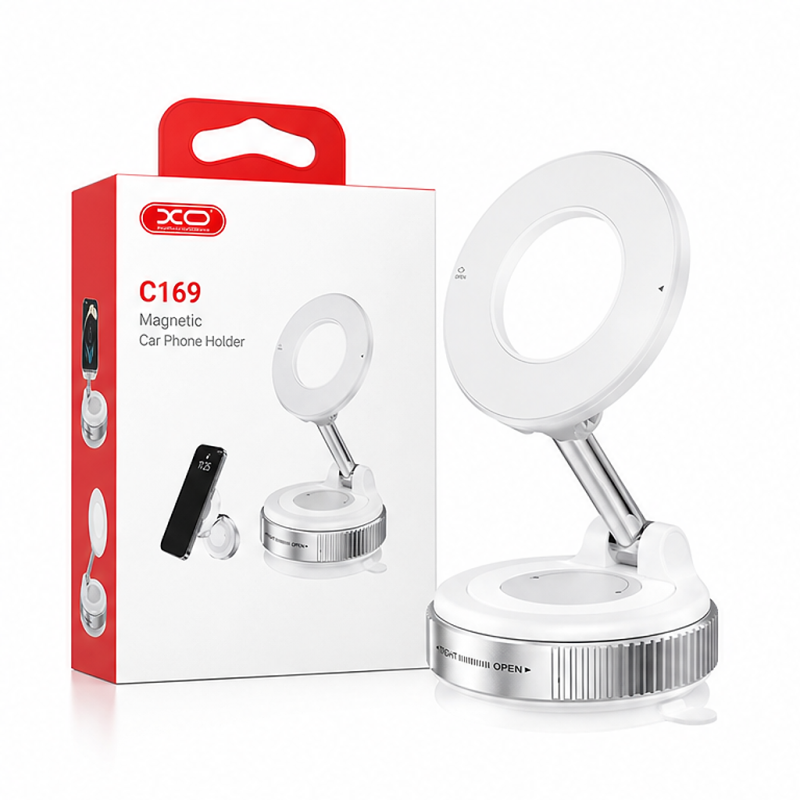 XO C169 Support magnétique de voiture pour smartphone, blanc