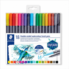 Staedtler 3001 18-Piece Double-Ended Brush Pens