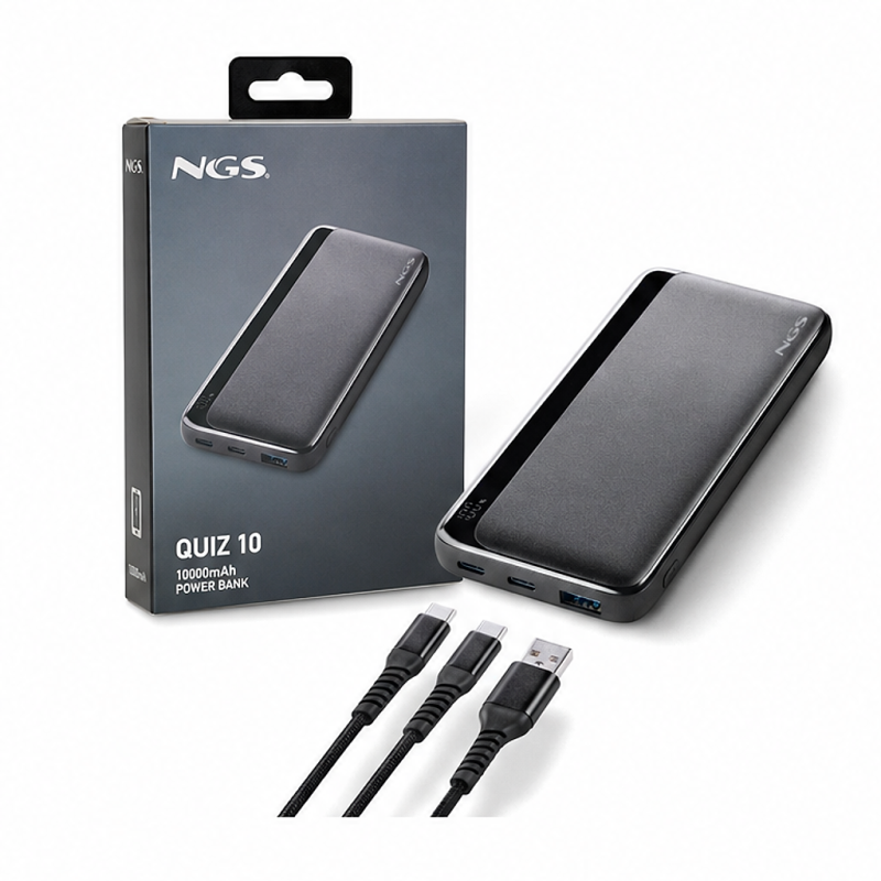 NGS Quiz 10 10000 mAh 22.5W power bank, black