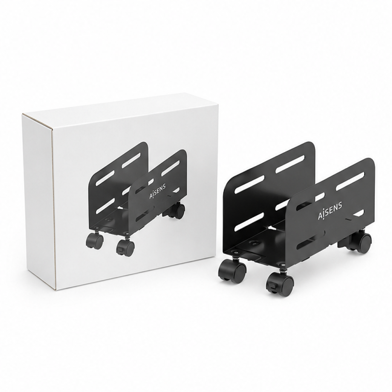 Aisens Adjustable Metal Floor CPU Stand, Black