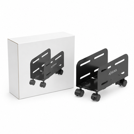Aisens support CPU ajustable noir avec roulettes