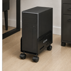 Aisens support CPU ajustable noir avec roulettes