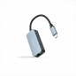 Nanocable USB-C 3.2 GEN1 to Ethernet 2.5G Converter, aluminium, grey, 15 cm