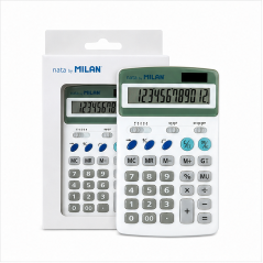 Milan 12-Digit White Desktop Calculator