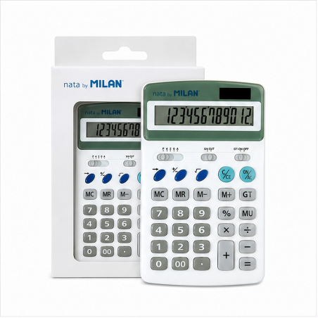 Calculatrice Milan 12 chiffres blanche de bureau