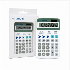 Milan 12-Digit White Desktop Calculator