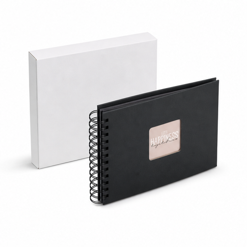 Hama Fine Art spiral photo album 24 x 17 cm, 50 black pages, black